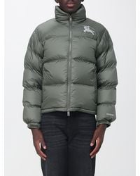 Burberry - Waterproof Nylon Down Jacket With High Neck And Ekd Logo - Lyst