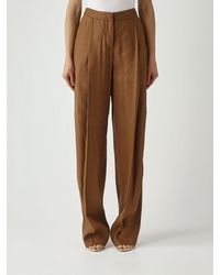 Elisabetta Franchi - Linen Blend Palazzo Trousers - Lyst