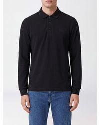 Burberry - Ekd Logo Slim Fit Long-Sleeved Cotton Polo - Lyst