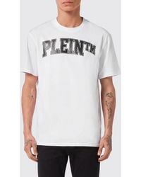Philipp Plein - Cotton T-Shirt With Contrasting Lettering Logo Print On The Front - Lyst
