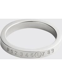 MM6 by Maison Margiela - Engraved Numeric Logo Band Ring - Lyst