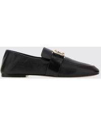 Lanvin - Smooth Leather Loafers With Metal Logo On The Penny Bar - Lyst