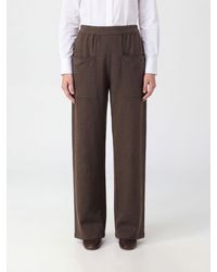 Giorgio Armani - Wide Leg Cashmere And Silk Knit Trousers - Lyst