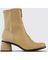Camper - Kiara Bicolour Smooth Leather Ankle Boots With Medium Heel - Lyst