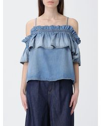 Pinko - Cotton Top With Ruffles - Lyst