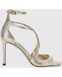 Jimmy Choo - Azia Laminated Nappa Sandals With A Stiletto Heel And Square Toe - Lyst