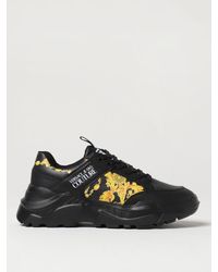 Versace - Chain-link Print Leather Low-top Sneakers - Lyst