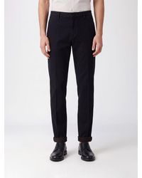 Dondup - Mid-Rise Slim Fit Cotton Trousers With Turn-Up Cuffs - Lyst