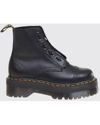 Dr. Martens - Sinclair Milled Nappa Leather Boots With Zip And Platform Sole - Lyst