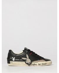 Crime London - Deconstructed Playboy X Leather Sneakers With Print And Charm - Lyst