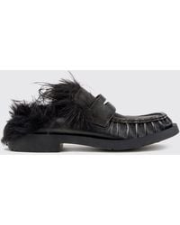 CAMPERLAB - Patterned Mil 1978 Leather Mules With Faux Fur Lining - Lyst