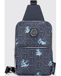 Philipp Plein - Monogram Coated Cotton Crossbody Bag With Hexagon Logo - Lyst