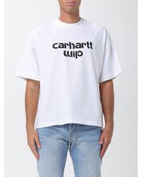 Carhartt - Front Logo Print Cotton T-Shirt - Lyst