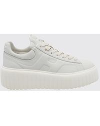 Hogan - H-Stripes Smooth Calfskin Platform Trainers With Embossed Logo - Lyst
