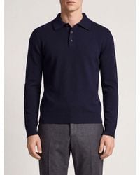 Roberto Collina - Merino Wool And Cashmere Long-Sleeved Knit Polo Shirt - Lyst