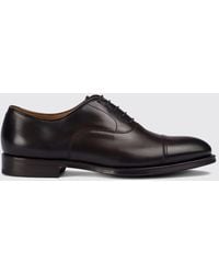 Doucal's - Smooth Calfskin Oxford Shoes With Leather And Rubber Sole - Lyst