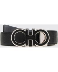 Ferragamo - Cinturón Reversible De Piel Gancini - Lyst