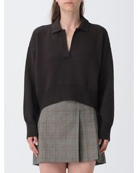 Dondup - Relaxed Fit Wool Knit Polo With V-Neck And Dropped Shoulders - Lyst