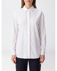 Dondup - Camisa Slim Fit De Algodón Con Cuello Francés Y Bajo Curvado - Lyst