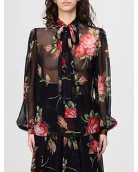 Dolce & Gabbana - Dolce &Amp Gabbana Floral Print Silk Blouse - Lyst