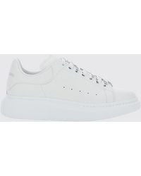 McQueen - Oversize Calf Leather Sneakers With Suede Insert And Chunky Sole - Lyst
