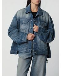 Haikure - Cropped Relaxed Fit Cotton Denim Jacket - Lyst