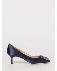 Manolo Blahnik - Hangisi Satin Pumps With Jewel Buckle - Lyst