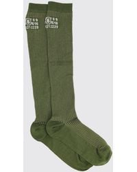 MM6 by Maison Margiela - Stretch Ribbed Cotton Socks - Lyst