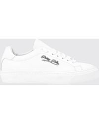 Philipp Plein - Low Top Smooth Leather Sneakers With Applied Metal Logo - Lyst