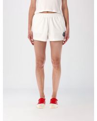 Sporty & Rich - Sporty &Amp Rich Cotton Jogging Shorts With Embroidered Logo Crest - Lyst