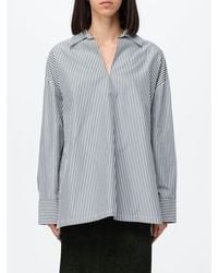 Max Mara - Blouse À Rayures En Coton Avec Col En V Et Coupe Décontractée - Lyst