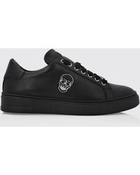 Philipp Plein - Skull Print Smooth Leather Low-Top Sneakers - Lyst