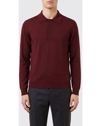 Valentino - Long-Sleeved Knitted Virgin Wool Polo - Lyst
