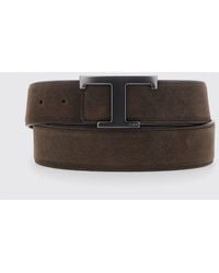 Tod's - Cinturón T Timeless De Reversible En Piel De Becerro Con Hebilla Monograma - Lyst