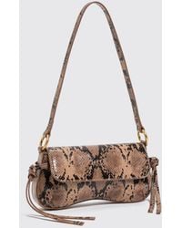 Twinset - Python Print Leather Shoulder Bag With Flap Closure - Lyst