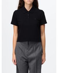 Saint Laurent - Cotton Polo Shirt With Embroidered Ysl Monogram - Lyst
