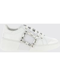 Roger Vivier - Viv' Skate Leather Sneakers With Jewel Buckle - Lyst