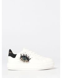Kurt Geiger - Laney Eye Leather Sneakers With Rhinestones - Lyst