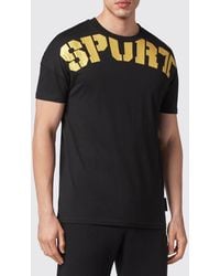 Philipp Plein - Jersey T-Shirt With Dropped Shoulders And Back Logo Print - Lyst