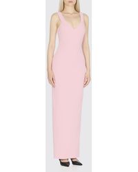 Solace London - Elegant Fitted Dress With V-Neck And Sleeveless Design - Lyst