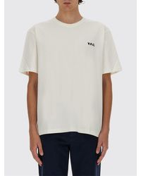 A.P.C. - Cotton T-Shirt With Logo - Lyst