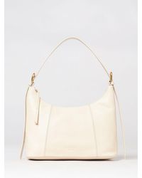 Twinset - Grained Leather Shoulder Bag With Adjustable Handle And Embossed Logo - Lyst