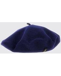 Borsalino - Pure Wool Beret With Applied Logo - Lyst