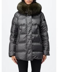 Peuterey - Quilted Nylon Short Puffer Jacket With Shearling Hood - Lyst