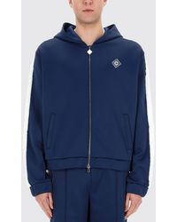 CASABLANCA - Monogram Pattern Jersey Zip-Up Hoodie - Lyst