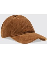 Ganni - Embroidered-Logo Corduroy Cotton Baseball Cap - Lyst
