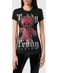 Philipp Plein - Slim Fit Jersey T-Shirt With Rhinestone Teddy Bear Graphic - Lyst