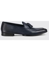 Doucal's - Hammered Leather Loafer With Tassels - Lyst