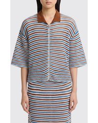 Marni - Striped Crocheted Cotton Cardigan - Lyst