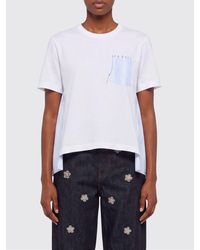 Marni - Camisetas De Algodón Con Panel De Rayas - Lyst